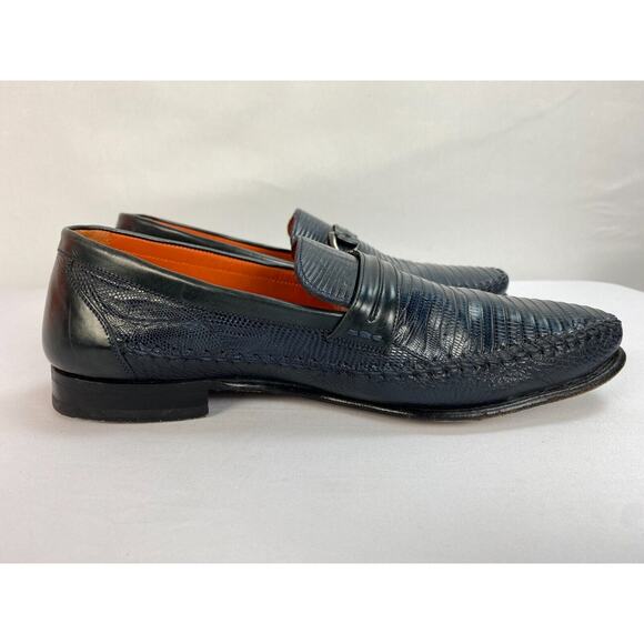 Mezlan Men\'s Genuine Lizard Navy Blue Loafer Size 8M main image 7